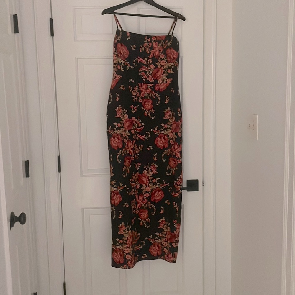 Reformation Frankie linen floral midi dress